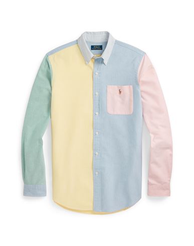 Shop Polo Ralph Lauren Custom Fit Oxford Fun Shirt Man Shirt Blue Size L Cotton