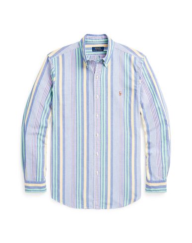 Polo Ralph Lauren Slim Fit Striped Oxford Shirt Man Shirt Blue Size Xxl Cotton