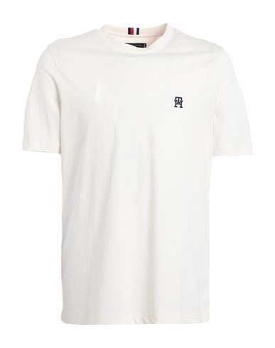 Tommy Hilfiger Man T-shirt Cream Size Xl Cotton In White