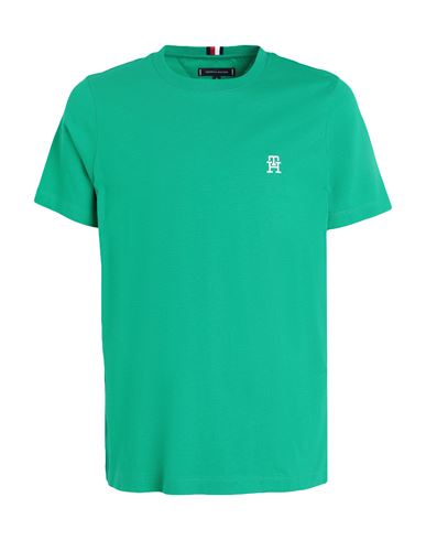 Shop Tommy Hilfiger Man T-shirt Green Size L Cotton
