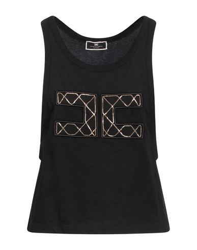Elisabetta Franchi Woman Tank Top Black Size 8 Cotton In Black