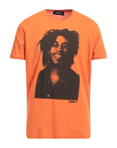 Dsquared2 Man T-shirt Orange Size Xl Cotton