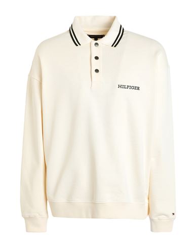 Tommy Hilfiger Man Sweatshirt Cream Size Xl Cotton In White