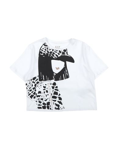 Ea7 Toddler Girl T-shirt White Size 6 Cotton, Modal, Elastane In White