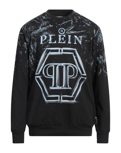 Philipp Plein Man Sweatshirt Black Size M Cotton, Elastane