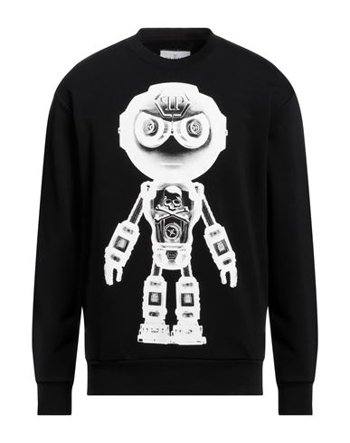 Philipp Plein Man Sweatshirt Black Size S Cotton, Polyester