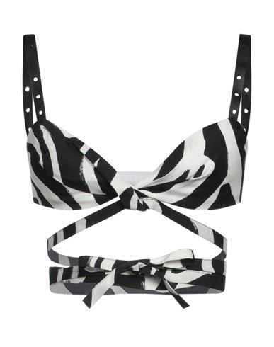 Off-white Woman Top Black Size 10 Viscose, Tencel, Linen, Leather In Black