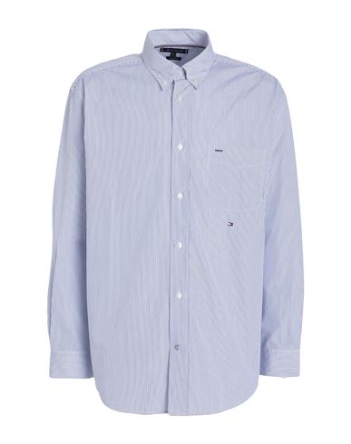 Tommy Hilfiger Man Shirt Navy Blue Size Xl Cotton