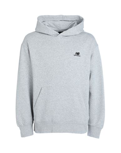 Shop New Balance Hoops Fleece Hoodie Man Sweatshirt Light Grey Size Xl Cotton, Polyester