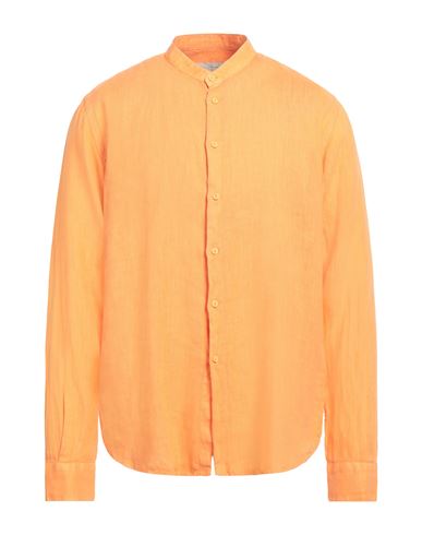 Alessandro Lamura Man Shirt Orange Size Xxl Linen
