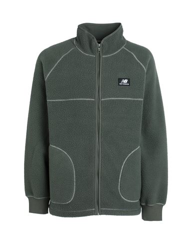 New Balance Athletics Polar Fleece Full Zip Man Sweatshirt Military Green Size Xl Recycled Polyester