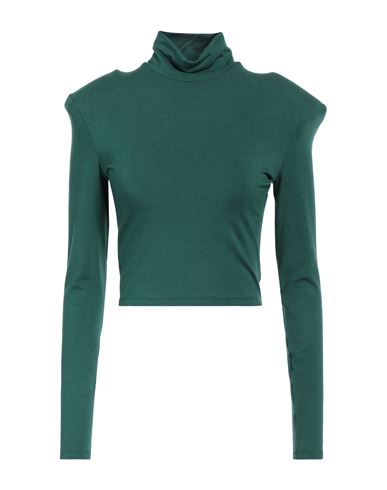 Pinko Woman T-shirt Green Size S Viscose, Virgin Wool, Elastane