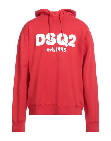 Shop Dsquared2 Man Sweatshirt Red Size M Cotton, Elastane