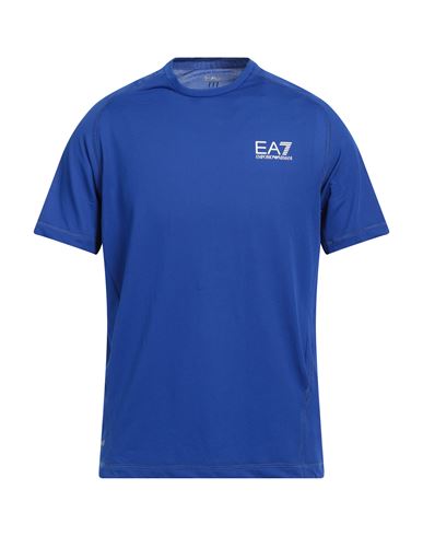 Ea7 Man T-shirt Bright Blue Size Xl Polyester