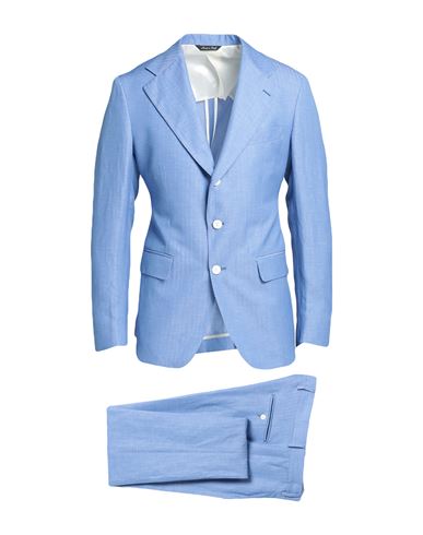 Brian Dales Man Suit Pastel Blue Size 42 Wool, Linen