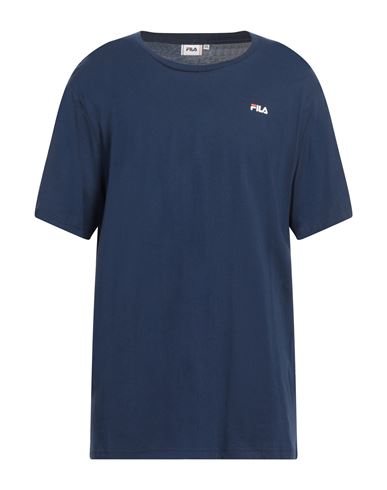 Shop Fila Man T-shirt Navy Blue Size S Cotton
