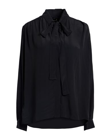 Pinko Woman Shirt Black Size 6 Acetate, Silk In Black