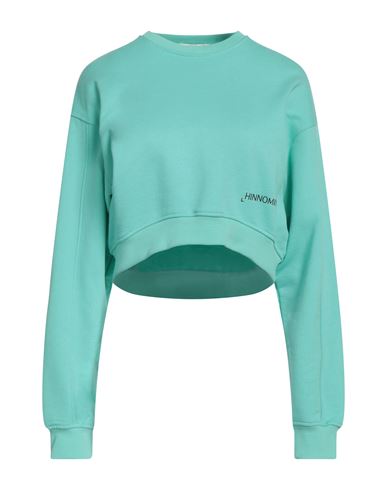 Hinnominate Woman Sweatshirt Light Green Size L Cotton, Elastane