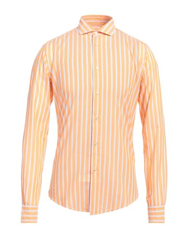Brian Dales Man Shirt Apricot Size 16 Cotton In Orange