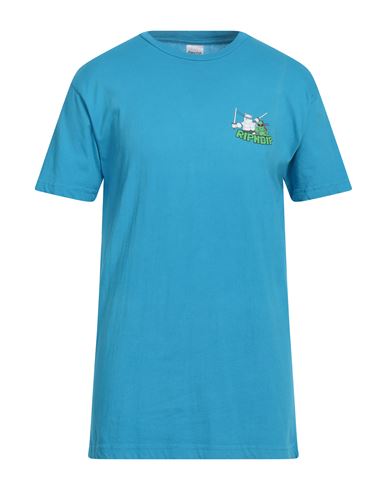 Ripndip Man T-shirt Turquoise Size L Cotton In Blue