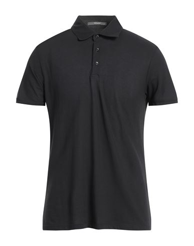 Kangra Man Polo Shirt Black Size 40 Cotton