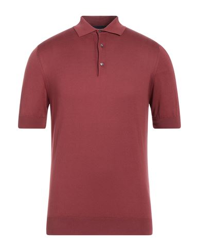 Lardini Man Polo Shirt Brick Red Size 44 Cotton