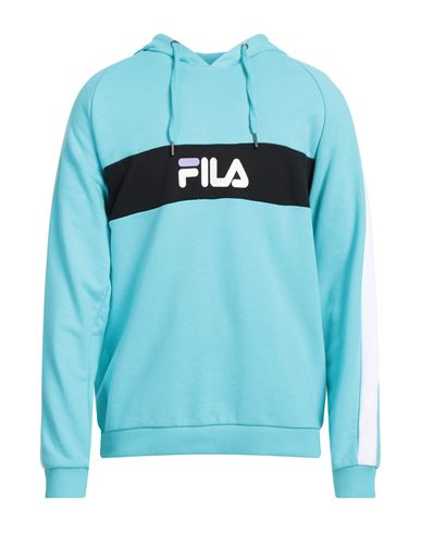 Fila Man Sweatshirt Turquoise Size M Cotton, Polyester In Blue