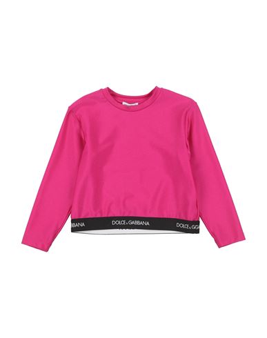 Dolce & Gabbana Toddler Girl T-shirt Fuchsia Size 4 Cotton, Elastane, Polyester, Polyamide In Pink