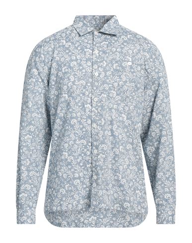 Shop Brooksfield Man Shirt Slate Blue Size L Linen, Cotton