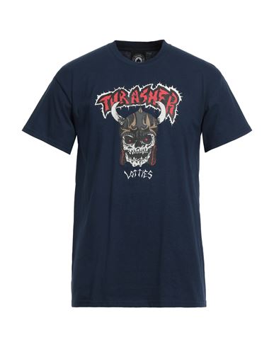 Thrasher Man T-shirt Navy Blue Size Xl Cotton