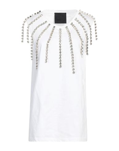Tiger In The Rain Ladies Tee Sleeveless Jewelled In White