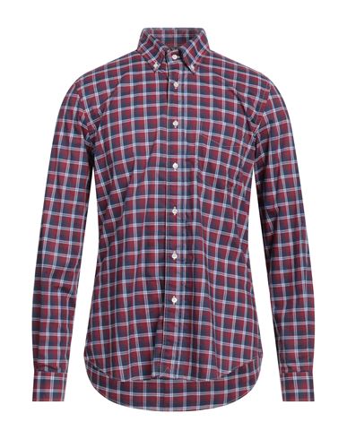 Shop Aspesi Man Shirt Burgundy Size 17 ½ Cotton In Red