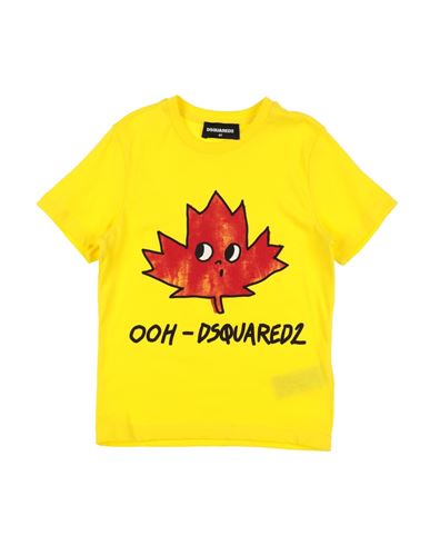 Shop Dsquared2 Toddler Boy T-shirt Yellow Size 6 Cotton