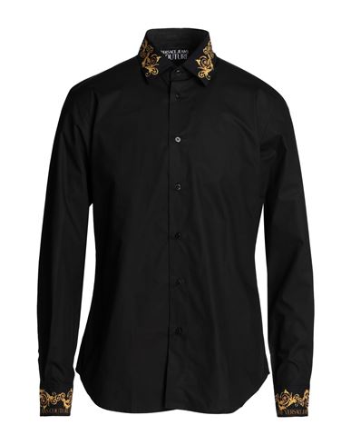 Versace Jeans Couture Man Shirt Black Size 44 Cotton