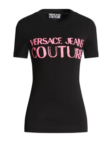 Shop Versace Jeans Couture Woman T-shirt Black Size Xl Cotton, Elastane
