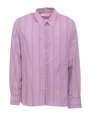 Wales Bonner Man Shirt Mauve Size 38 Cotton, Viscose In Purple