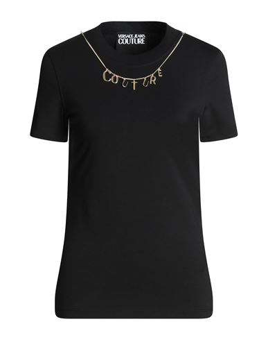 Versace Jeans Couture Woman T-shirt Black Size Xl Cotton, Elastane