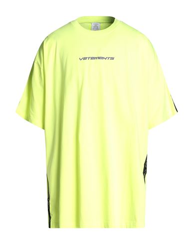 Vetements Man T-shirt Acid Green Size Xl Cotton