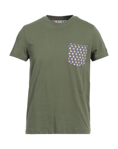 Mc2 Saint Barth Man T-shirt Military Green Size S Cotton