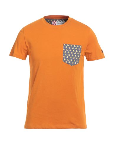 Mc2 Saint Barth Man T-shirt Mandarin Size S Cotton In Orange