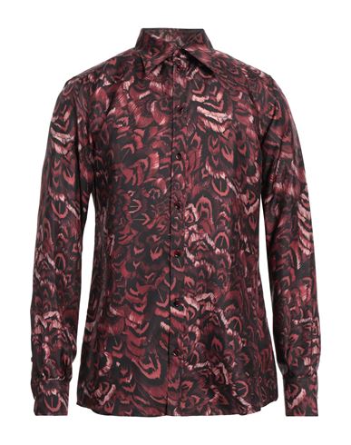 Dolce & Gabbana Man Shirt Burgundy Size 16 ½ Silk In Red