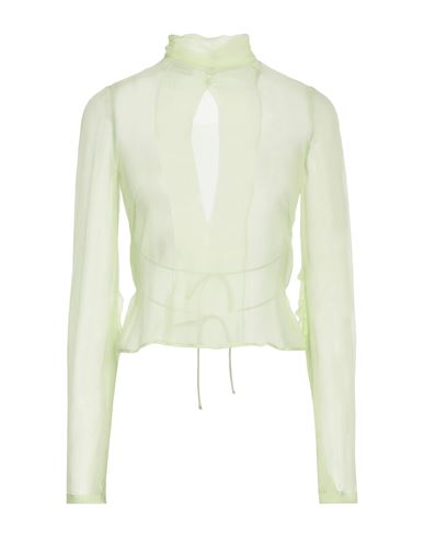 Shop Dries Van Noten Woman Top Green Size 6 Silk