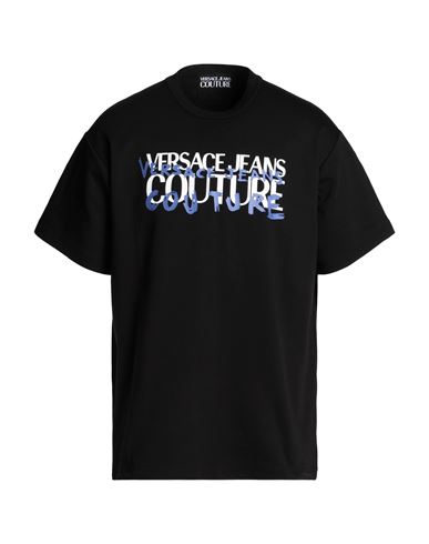 Versace Jeans Couture Man T-shirt Black Size Xxl Cotton