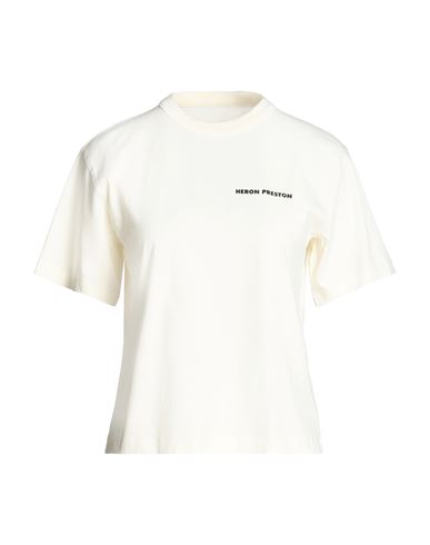 Heron Preston Woman T-shirt Ivory Size S Cotton, Polyester In White