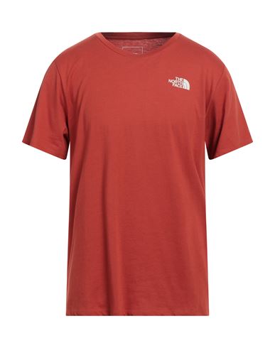 The North Face Man T-shirt Rust Size Xl Cotton, Polyester In Red