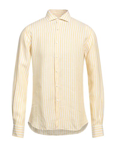 Xacus Man Shirt Yellow Size 17 Linen