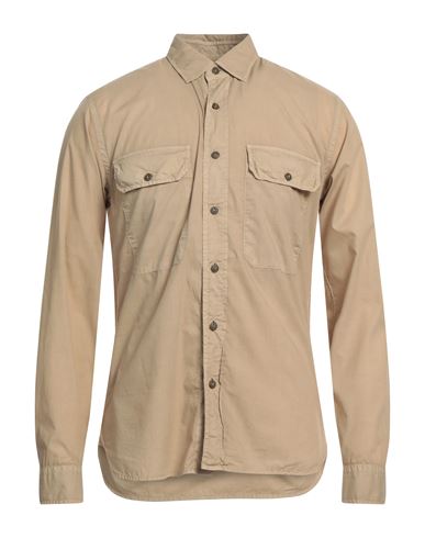 Xacus Man Shirt Sand Size 17 ½ Cotton In Beige