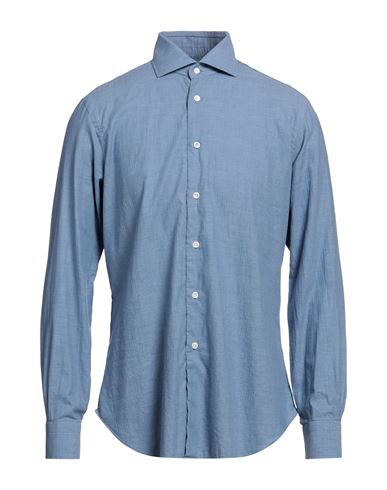 Barba Napoli Man Shirt Light Blue Size 16 Cotton