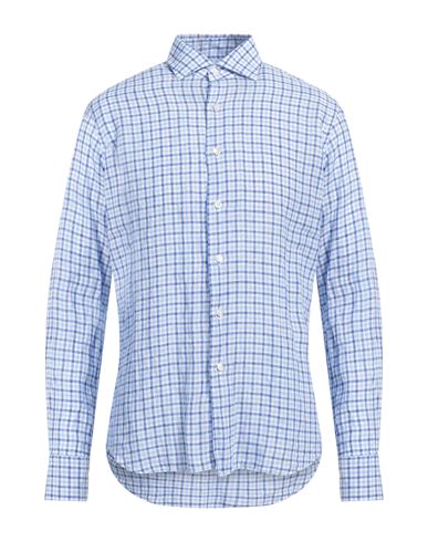 Shop Grigio Man Shirt Blue Size 17 Linen