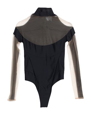 Mugler Woman Bodysuit Black Size 8 Polyamide, Elastane, Elastic Fibres, Cotton In Black